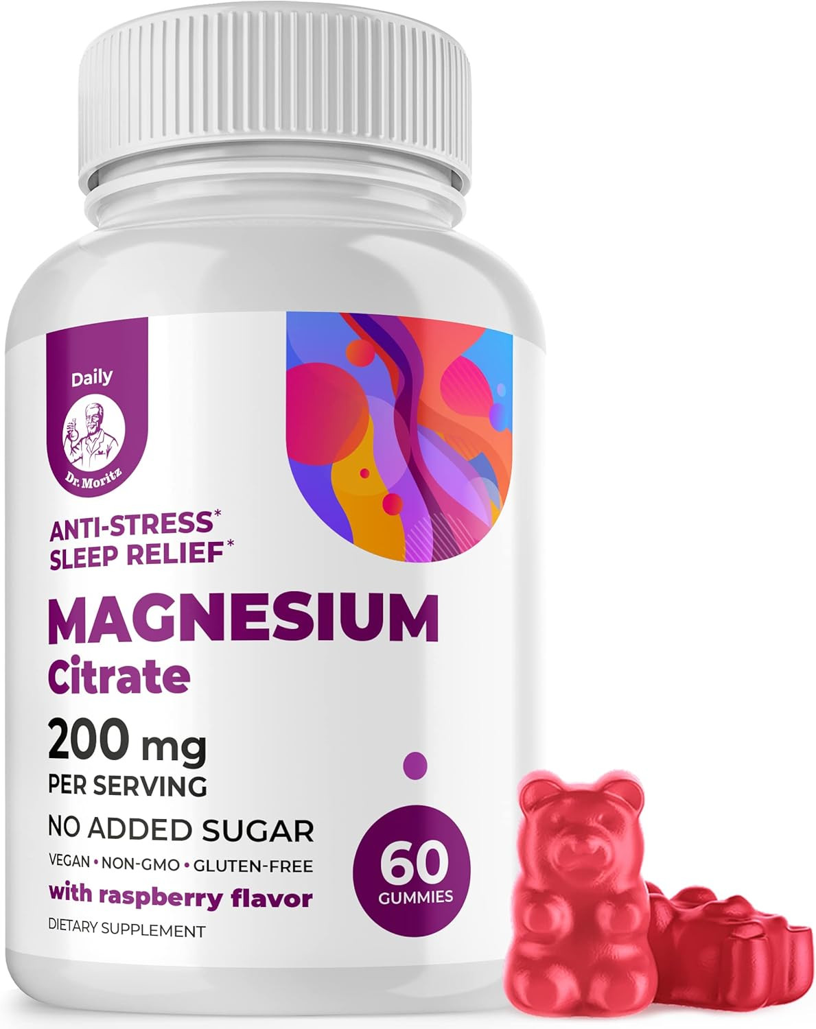 Sugar-Free Magnesium Gummies for Calmness – 60 Count for Kids & Adults