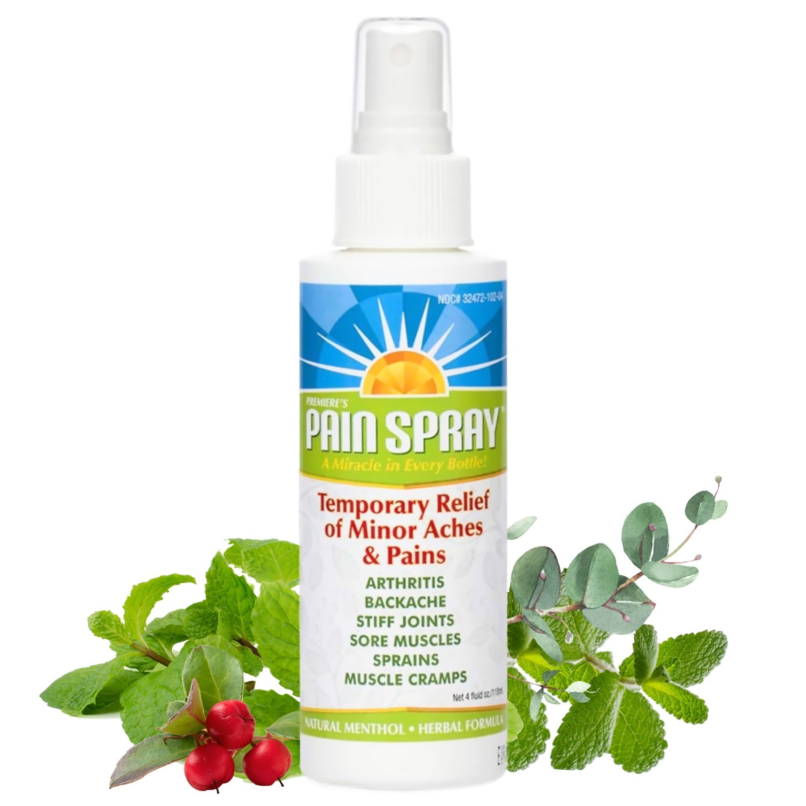 Premiere Pain Spray Menthol Peppermint Oil Joint Nerve Muscle Pain Sprains Cramp