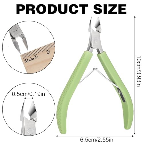 2pcs Cuticle Trimmer,Stainless Steel Cuticle Clippers with Non-Slip Silicone