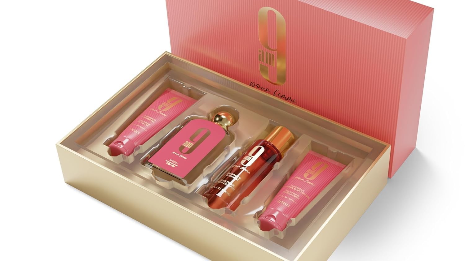 Afnan 9Am Women’s Luxury Fragrance Set Eau De Parfum Shower Gel Lotion Mist