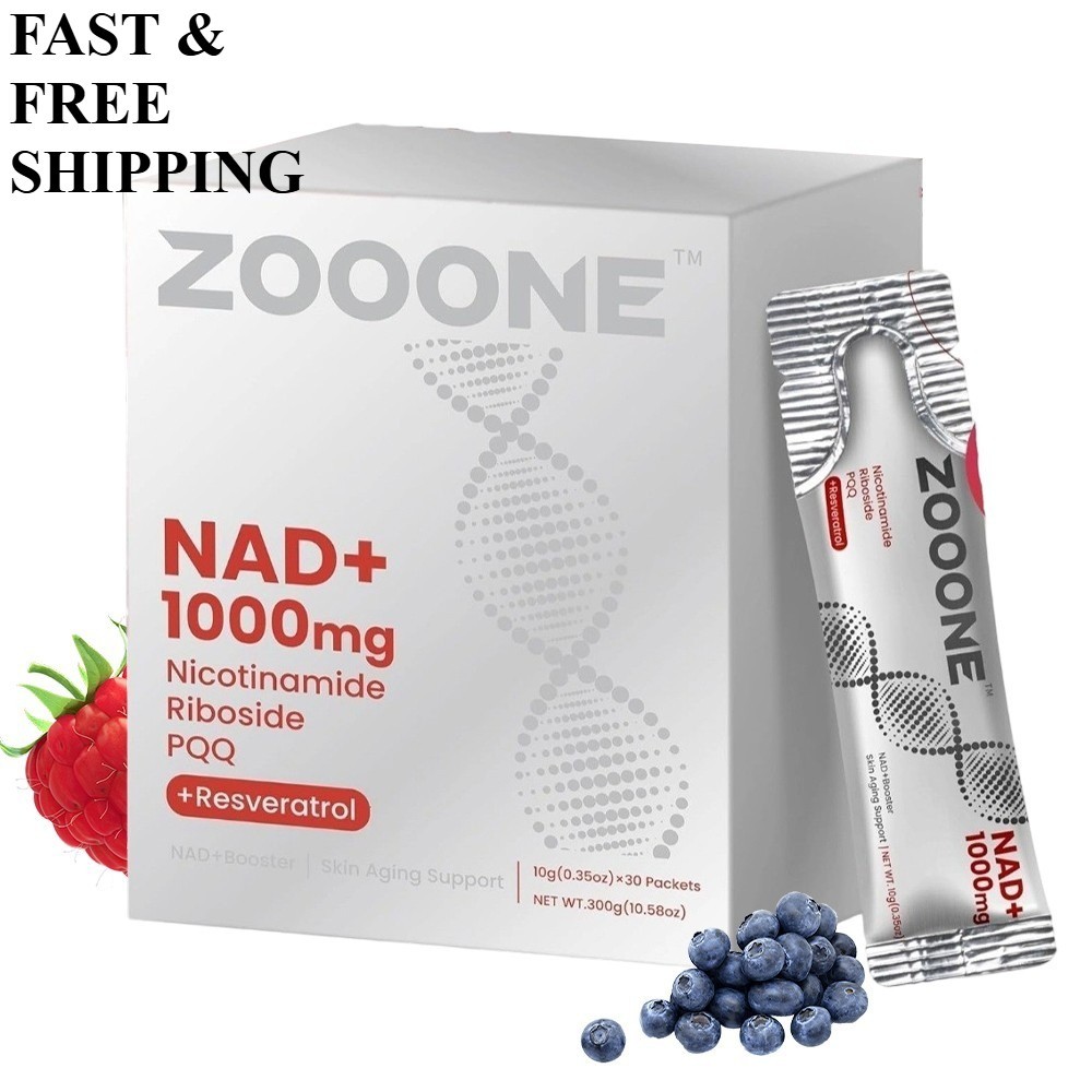 2 PACKS-ZOOONE NR1000 NAD+ Berry Flavor Drink Mix-30 Packets Lutein-Healthy Skin
