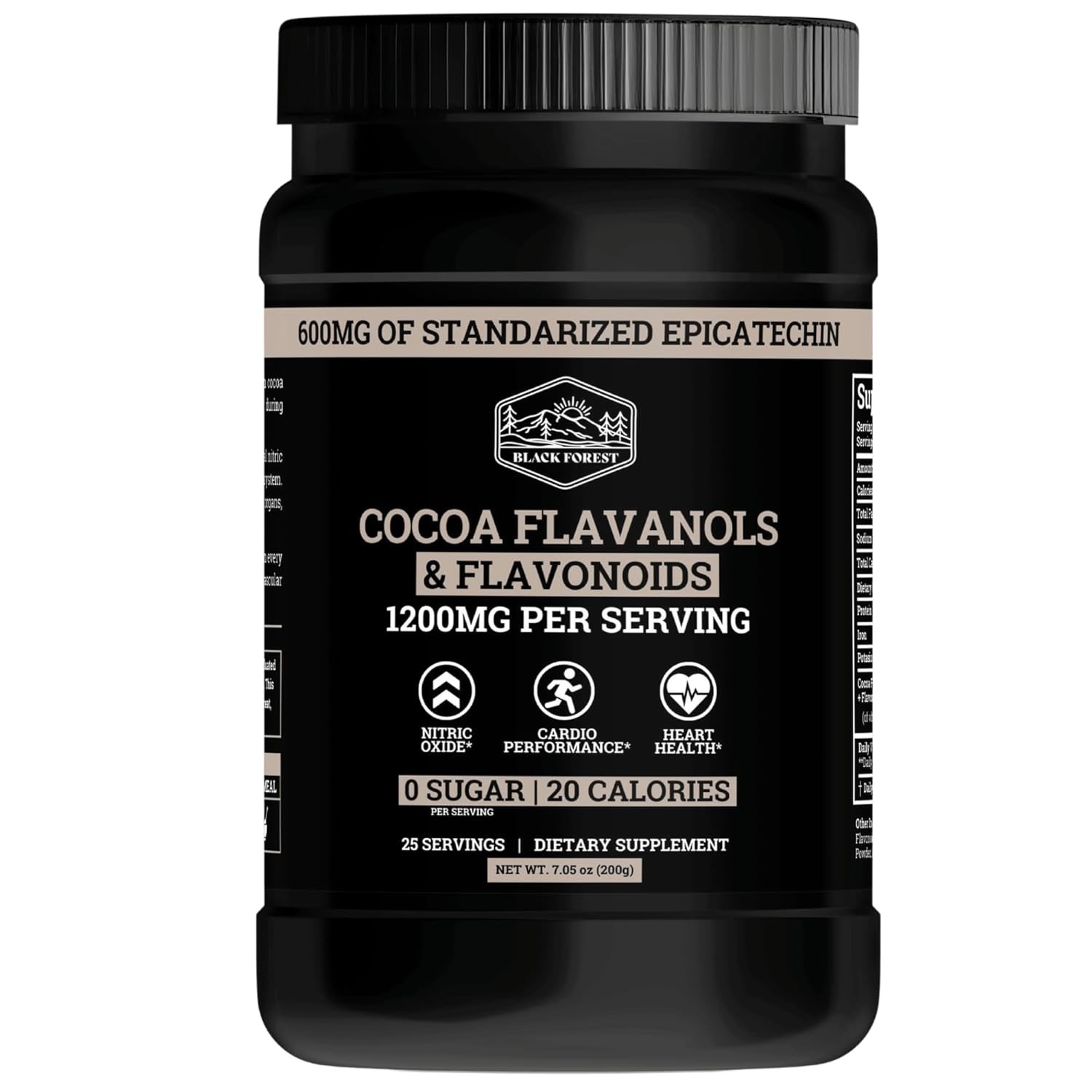 2 Pcs Black Forest High Flavanol Cocoa Powder and Flavonoids Supplements 1200mg