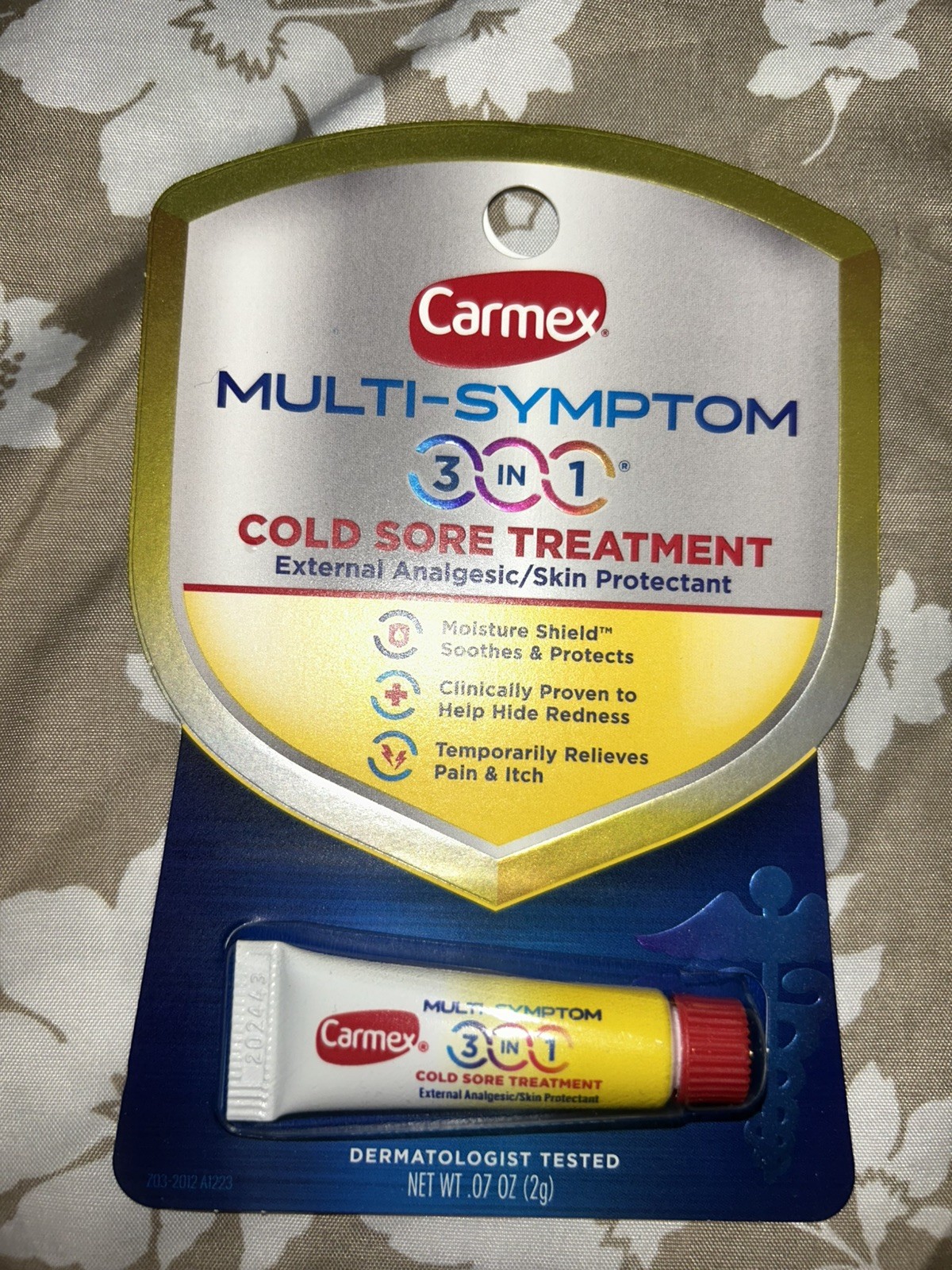 CARMEX Multi-Symptom 3-in-1 Cold Sore Treatment 0.07oz EXP 03/27 (4 PACKS)