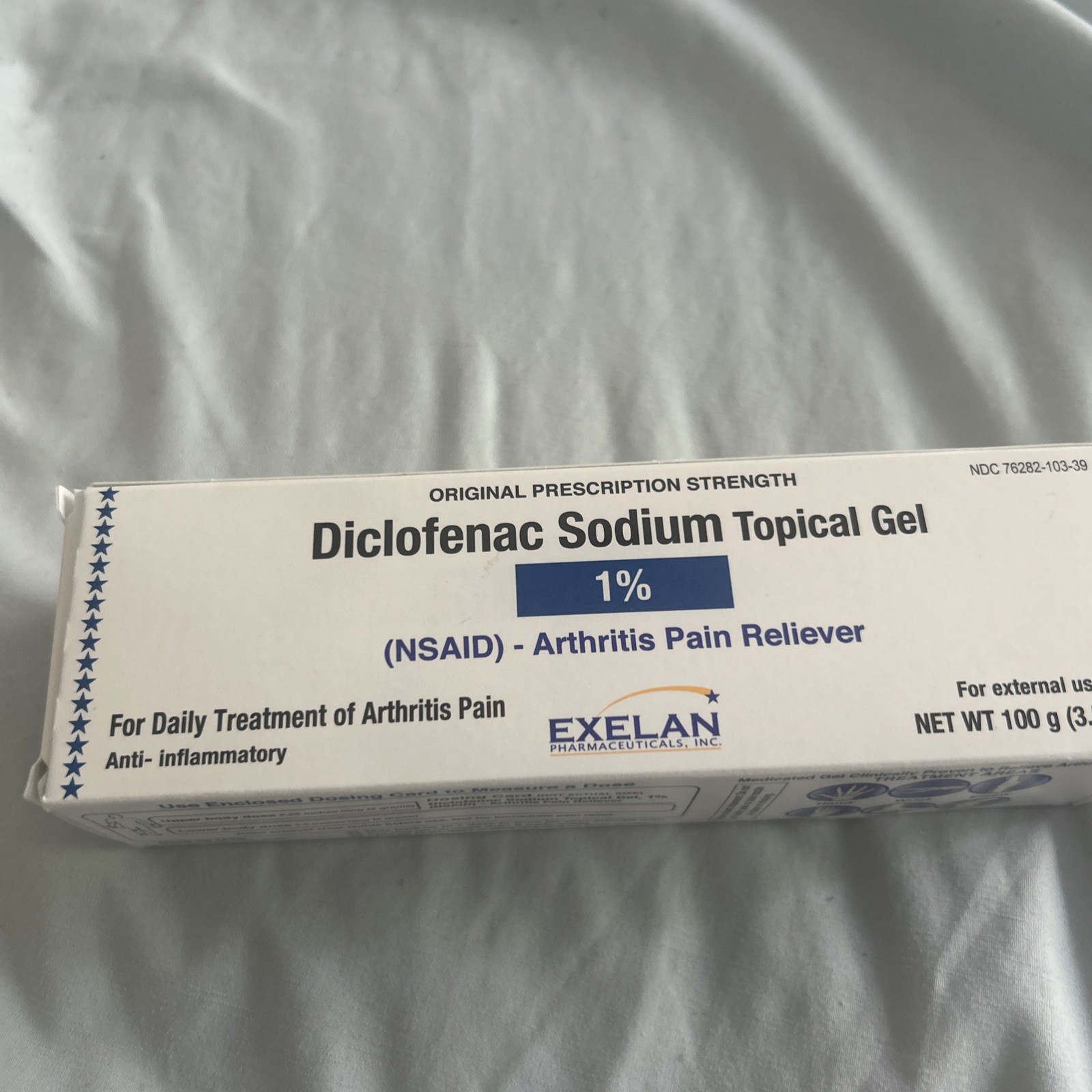 Newest 09/2028 Exelan Diclofenac Sodium 1% Topical Gel Arthritis Pain 3.53oz