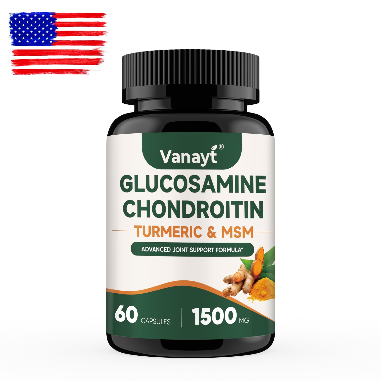 Glucosamine Chondroitin Turmeric MSM Triple Strength Joint Support 1500mg