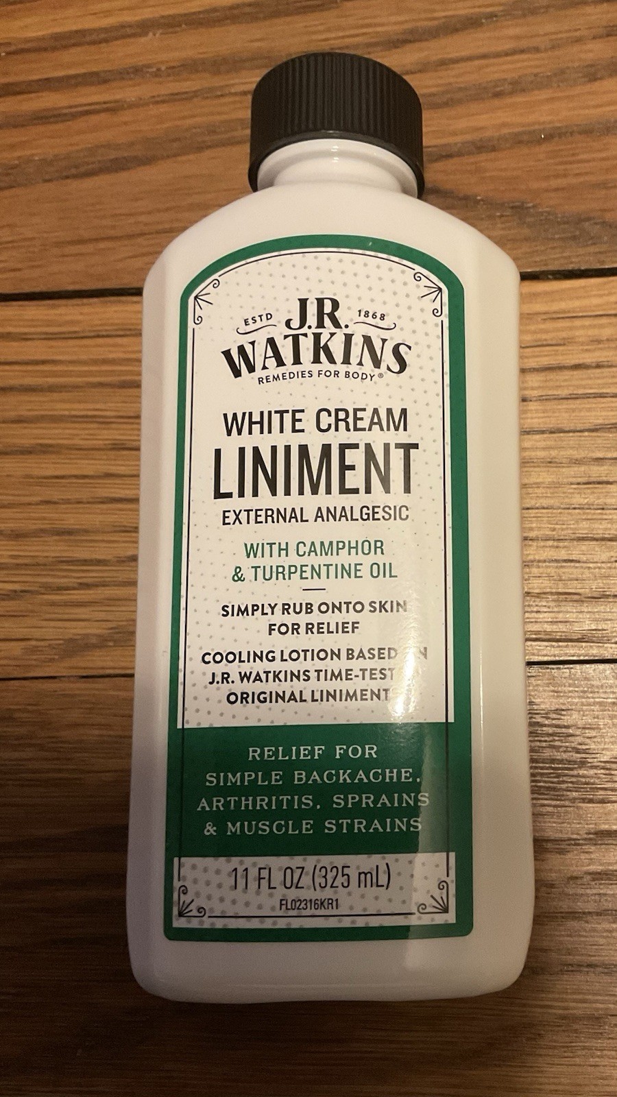 J.R. Watkins White Cream Liniment 11 Fl Oz New Exp Date Dec 2026 HTF