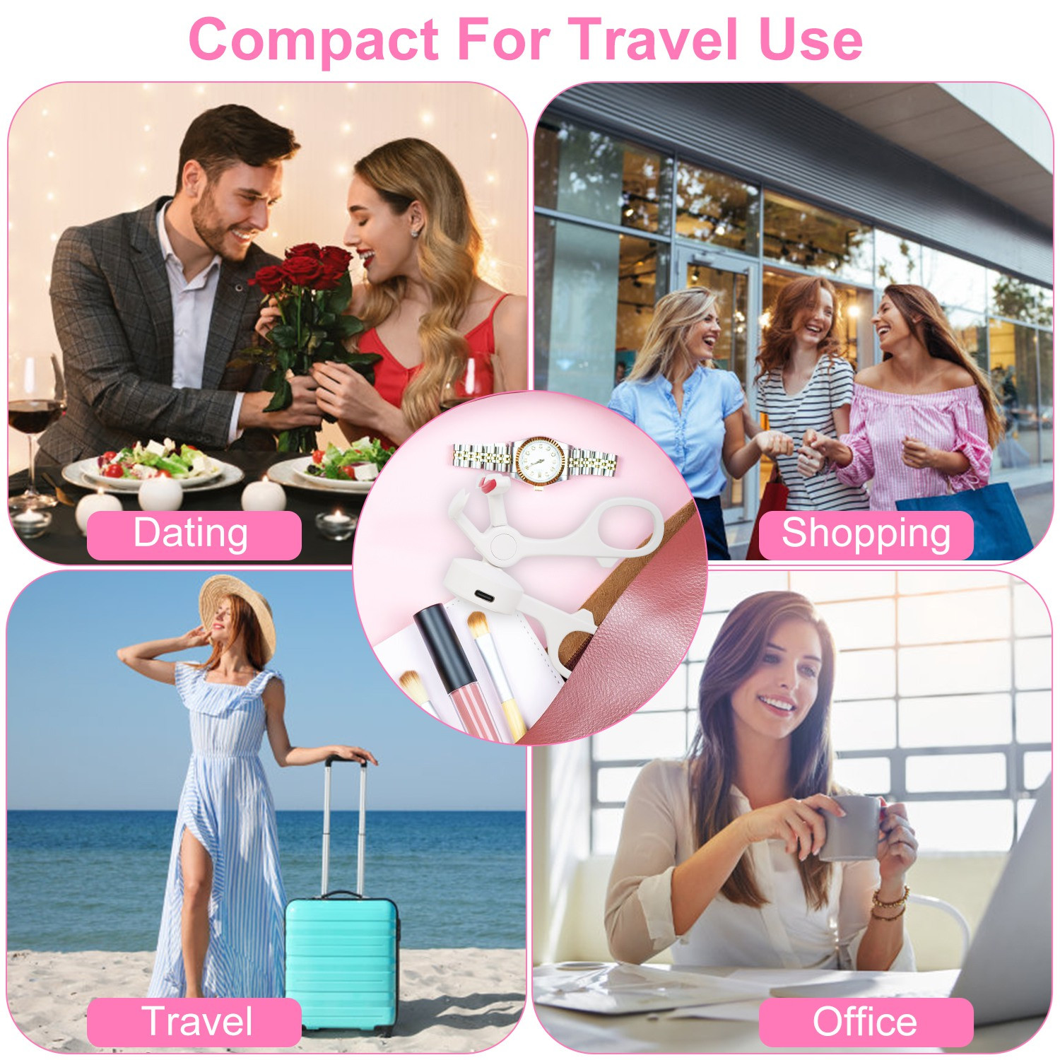 2PCS USB Rechargeable Heated Eyelash Curler Fast Heat Anti Burn Lash Curler Set