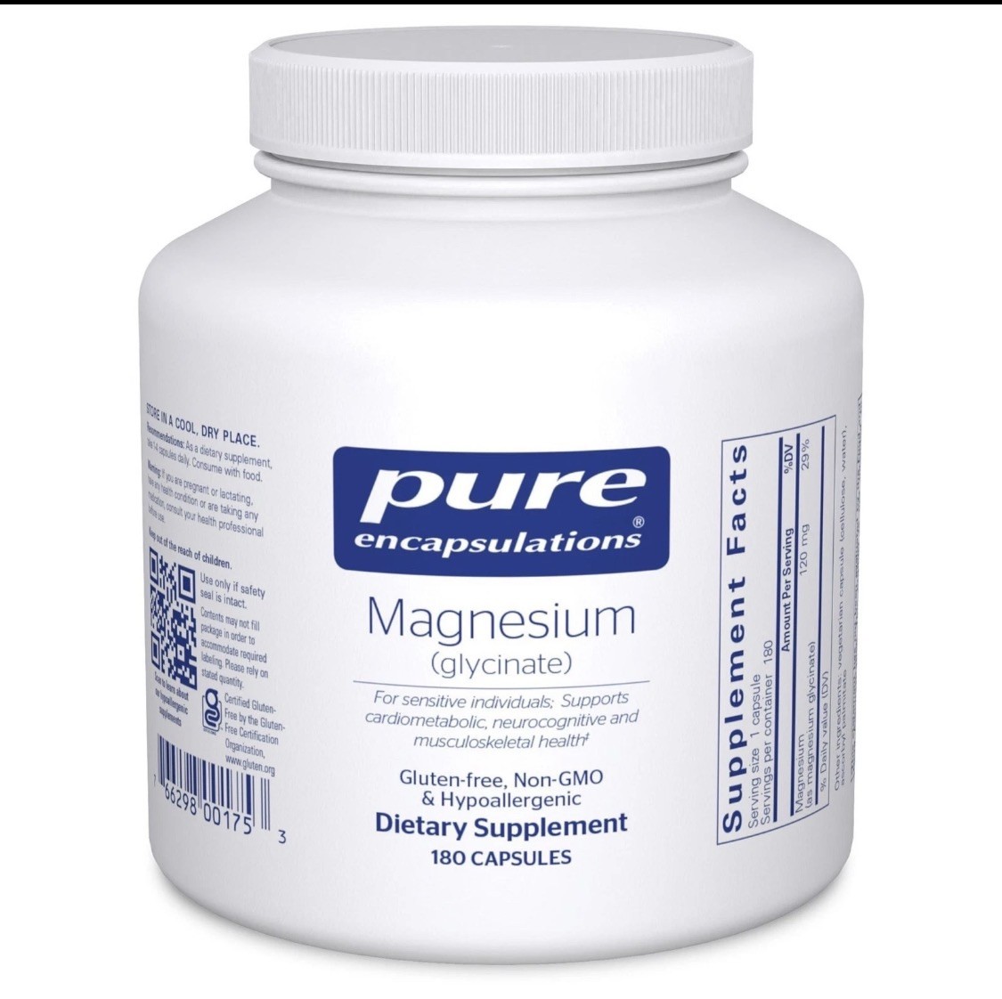 Pure Encapsulations Magnesium Glycinate for Heart Support, 180 Count