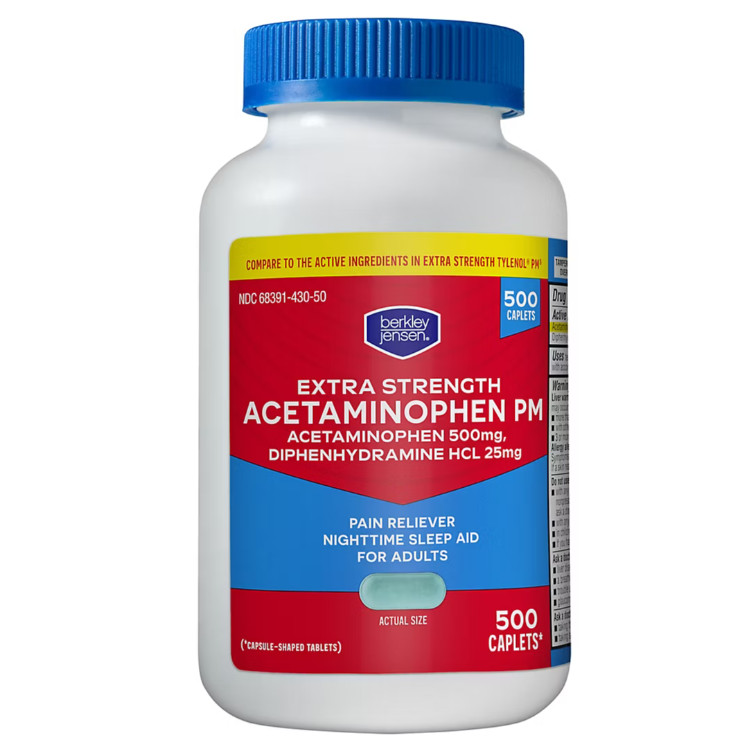 Acetaminophen PM Extra Strength Sleep Aid Pain Relief Compare to Tylenol 500 ct