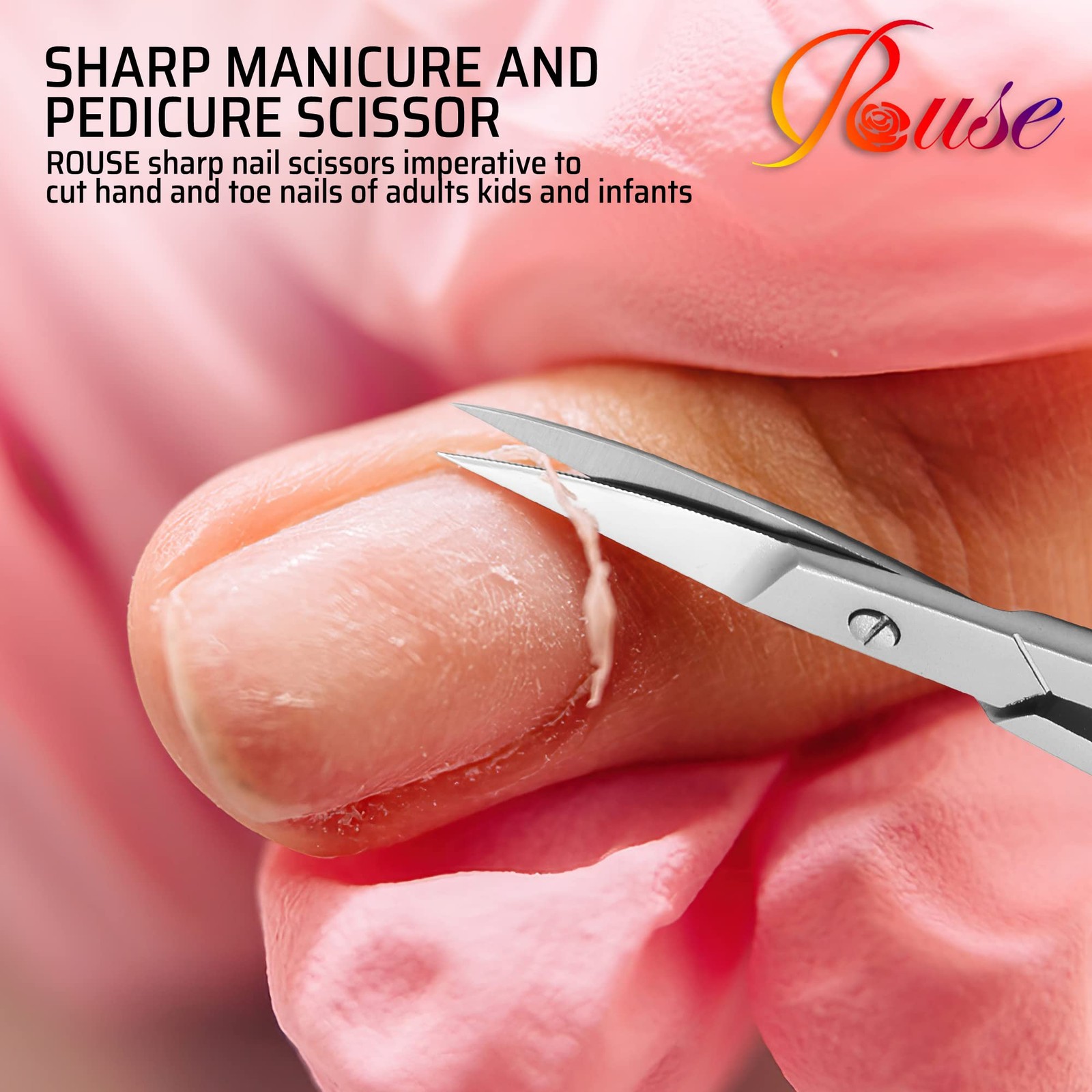 ROUSE Cuticle Scissors Professional Grooming Stainless Steel Silver