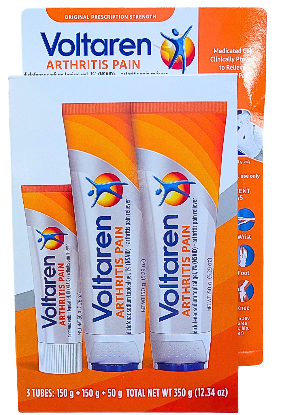 Voltaren Topical Arthritis Pain Relief Gel 2×5.3Oz + 1×1.7Oz Total 3 Tubes 02/28