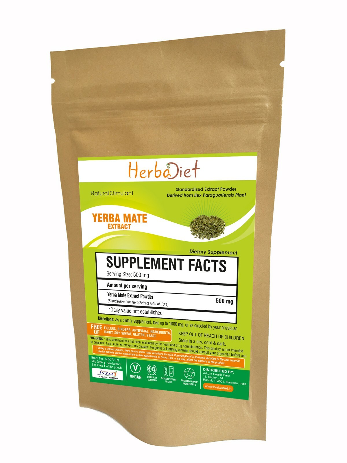 Yerba Mate Extract Powder 10:1 Stimulant Energy Booster Fat Burn Immune Support