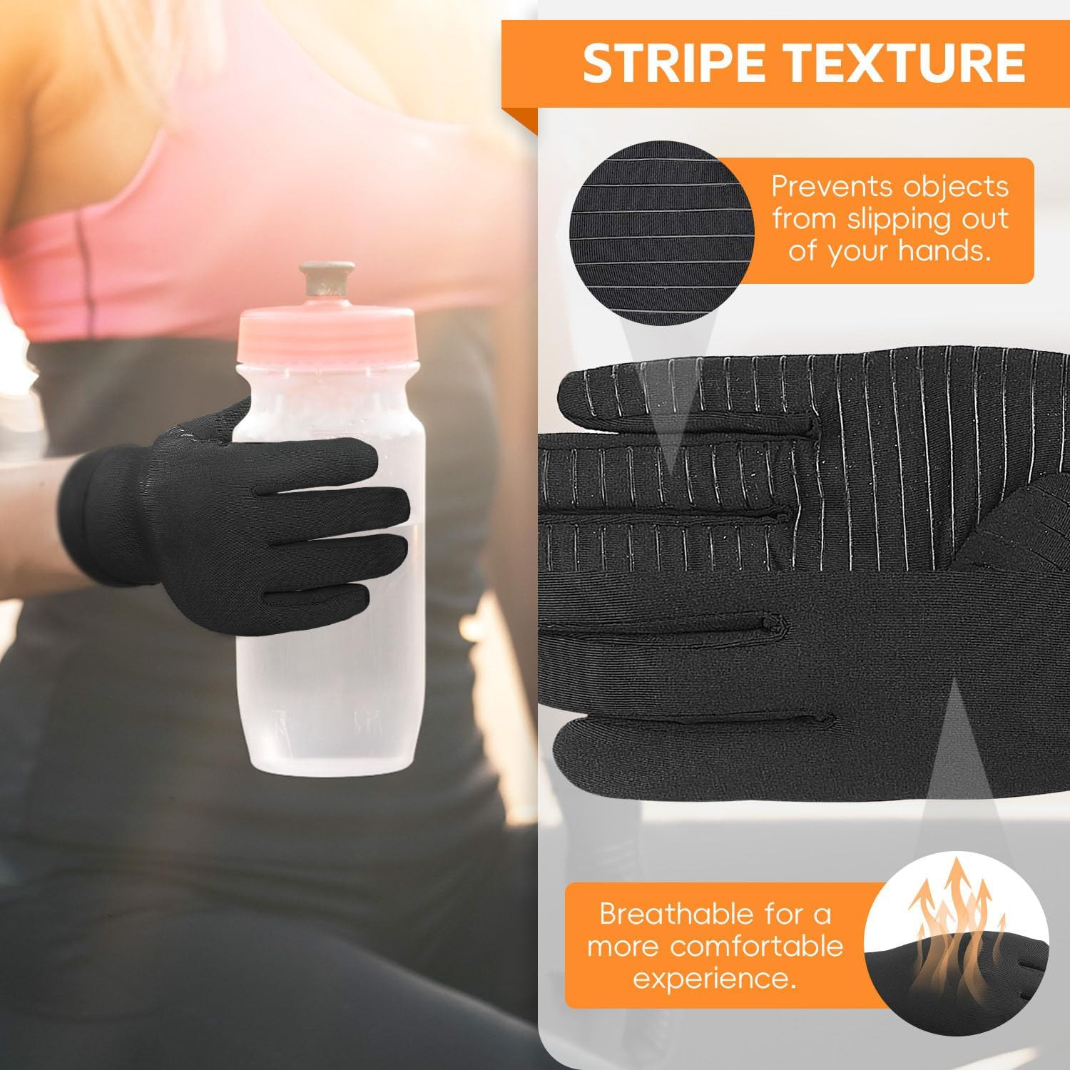 NEW Copper Arthritis Hand Gloves Compression Support Joint Pain Relief Sport US