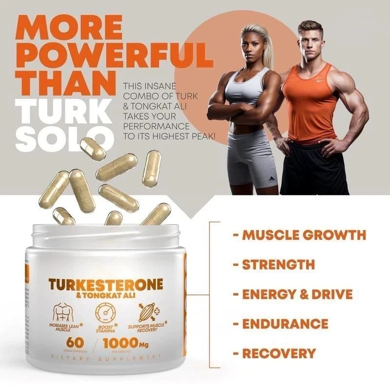 Turkesterone 1000 Mg Natural Capsules Supplement Muscle Growth & Recovery 60 Pcs
