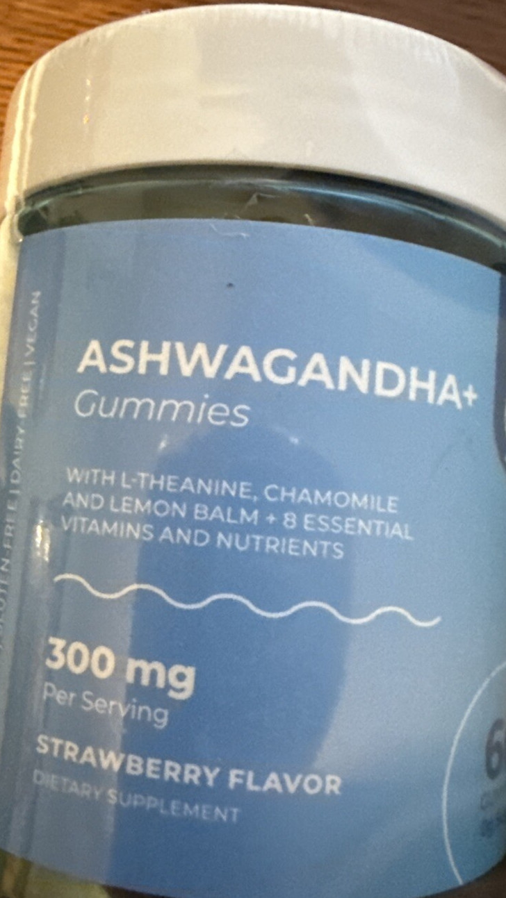 Ashwagandha Strawberry Gummies 2 Pk 60 in ea pk -2 per serv EXP 12/26 or later