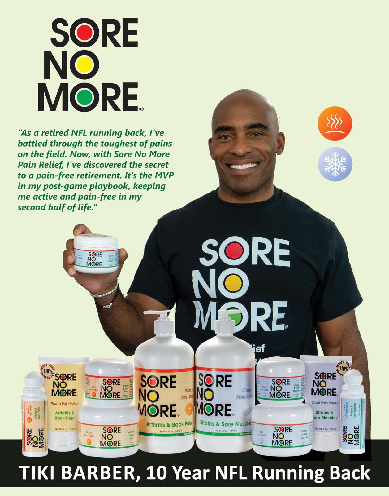 Sore No More Warm Relieving Gel for Aches & Pains associated with Arthritis &