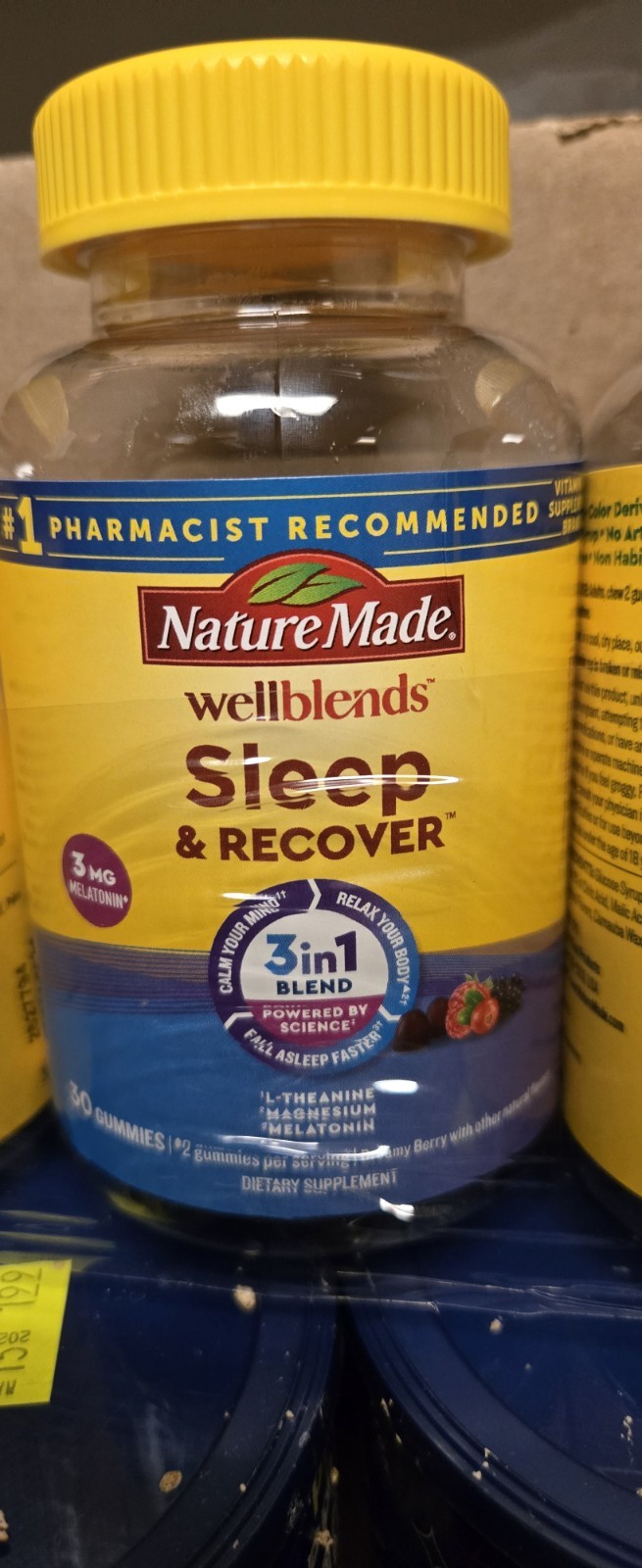 Nature Made Wellblends Sleep and Recover, Sleep Aid W/ Melatonin 3mg 30Ct Gummy