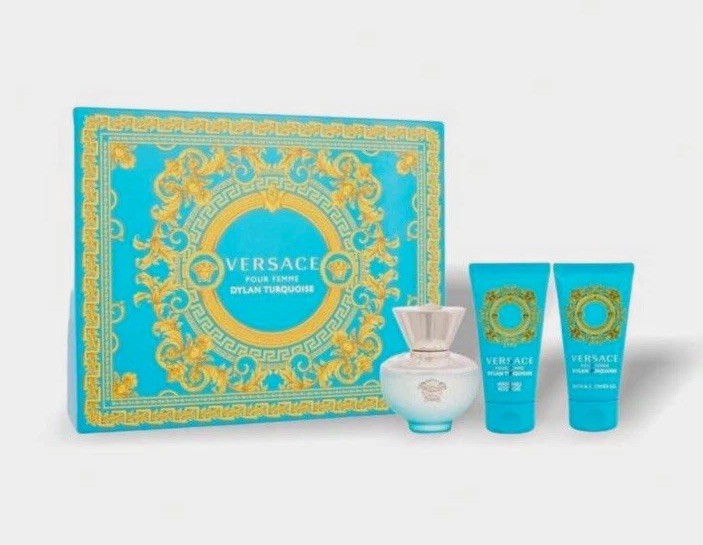 Versace Dylan Turquoise 3 Pc Gift Set EDT 1.7 Oz RETAIL $88 NIB