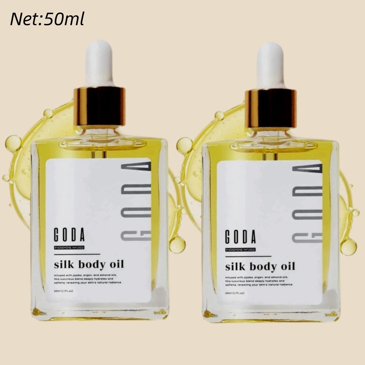 GODA 1~3PCS Silk Body Oil,Silk Body Oil,Perfume Oil Bath Shower Oil Smooth Epide