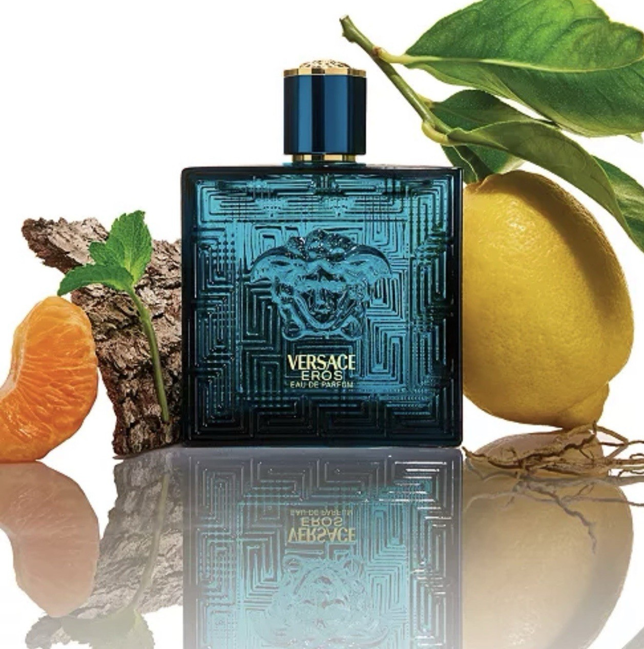 Versace Eros Eau de Parfum Spray, Lemon Mint, Regular Size 3.4 fl oz