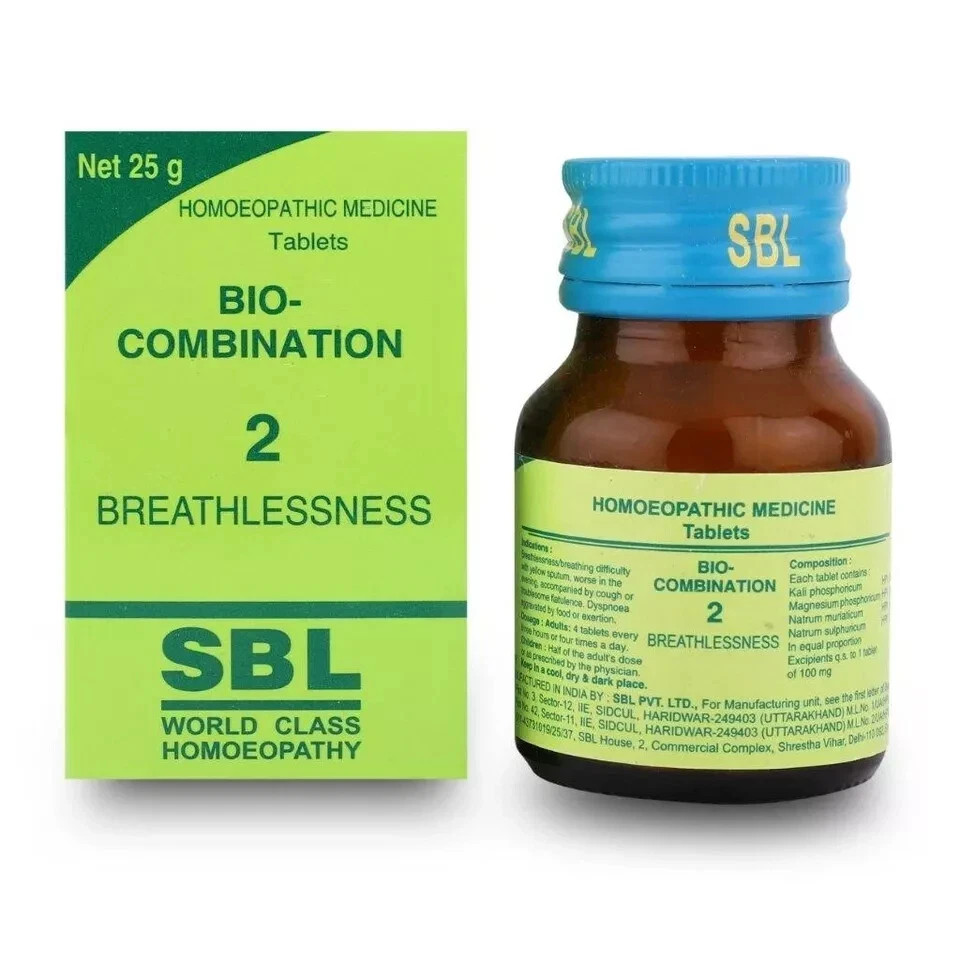 25g X 2 SBL Bio-Combination 2 Tablets for Asthma | Natural Homeopathic Remedy