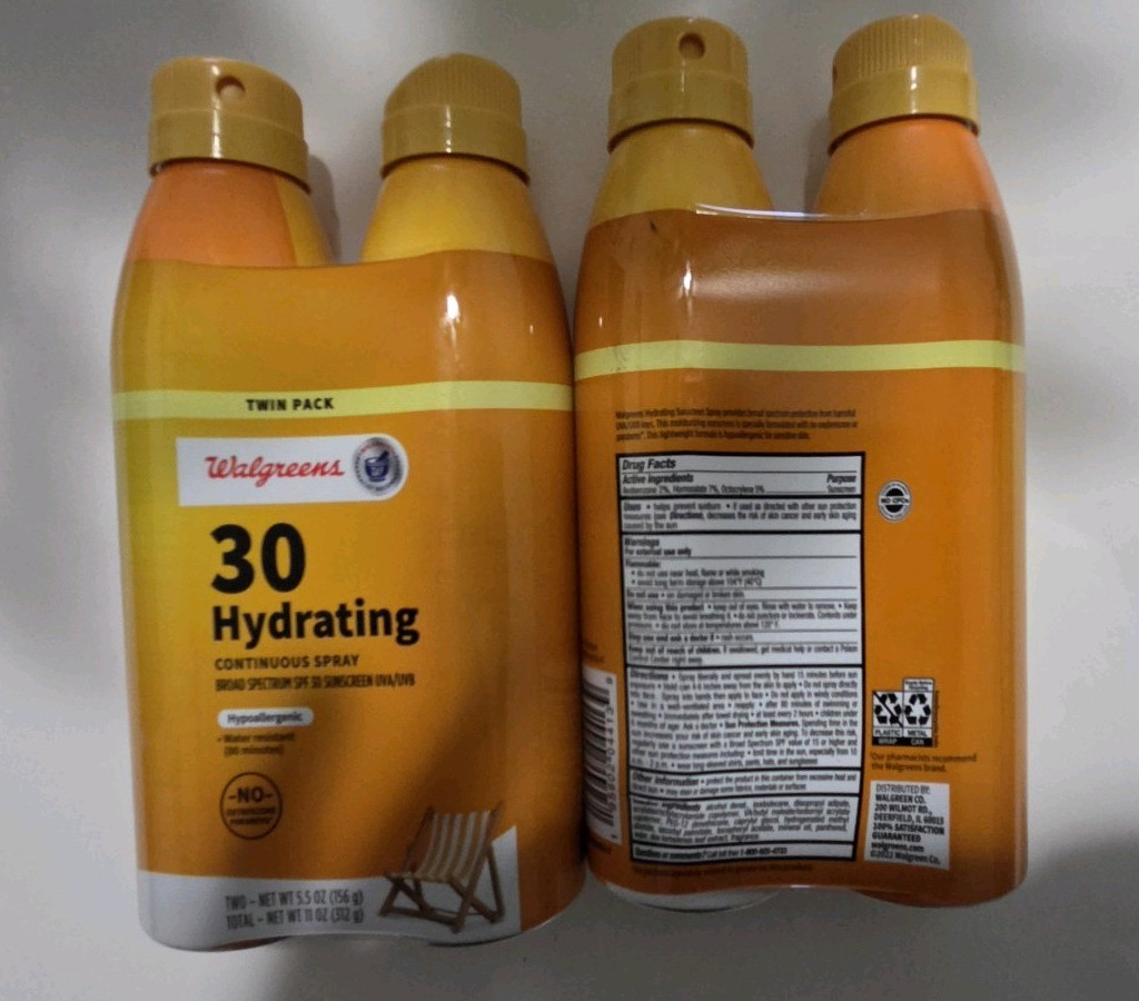 SPF 30 Hydrating Hypoallergenic Broad Spectrum Spray – 2 Twi9n Pack 5.5oz