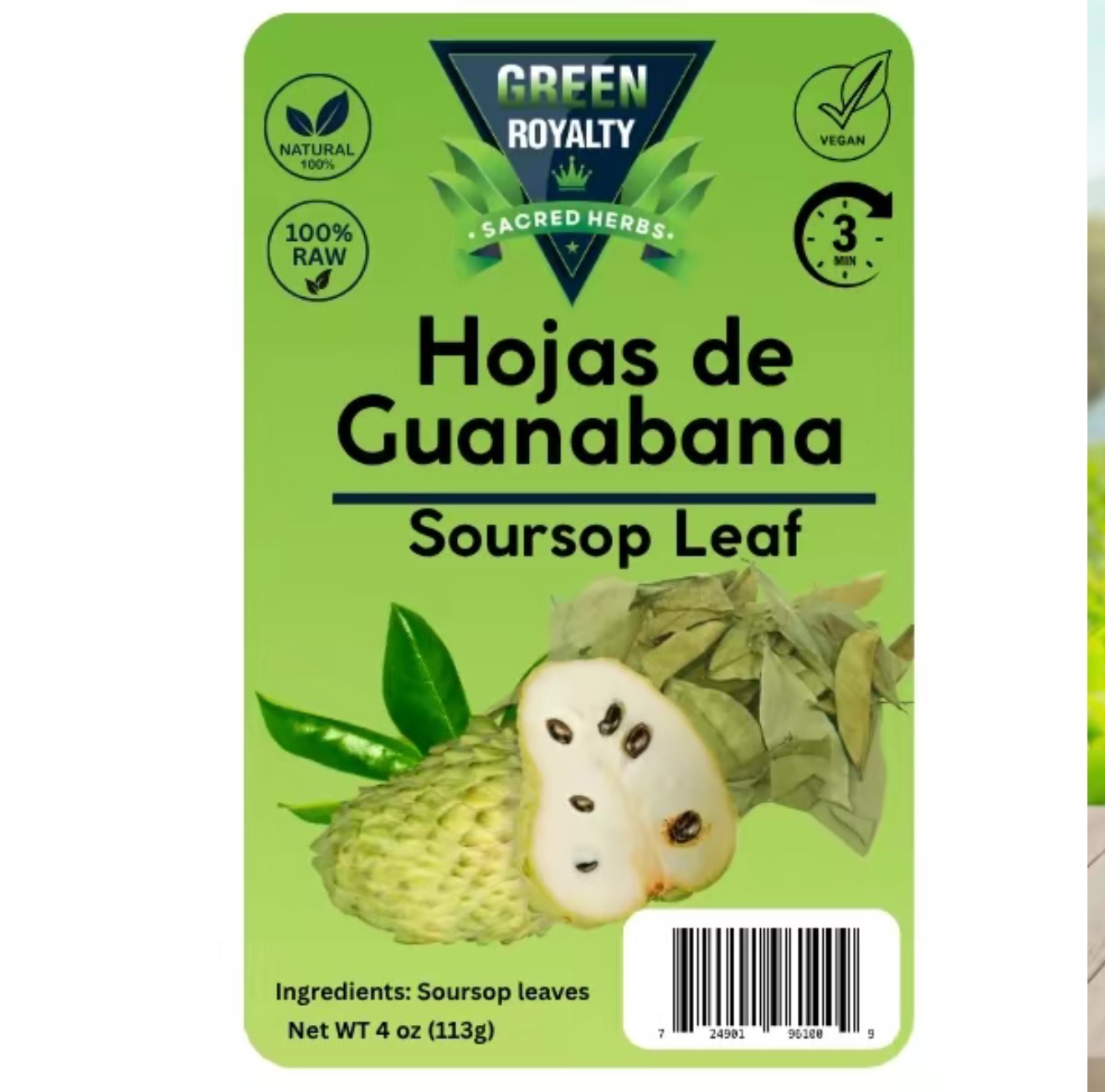 Organic Soursop Leaves Graviola Leaves Hojas de guanabana MADE IN MEXICO 400pcs