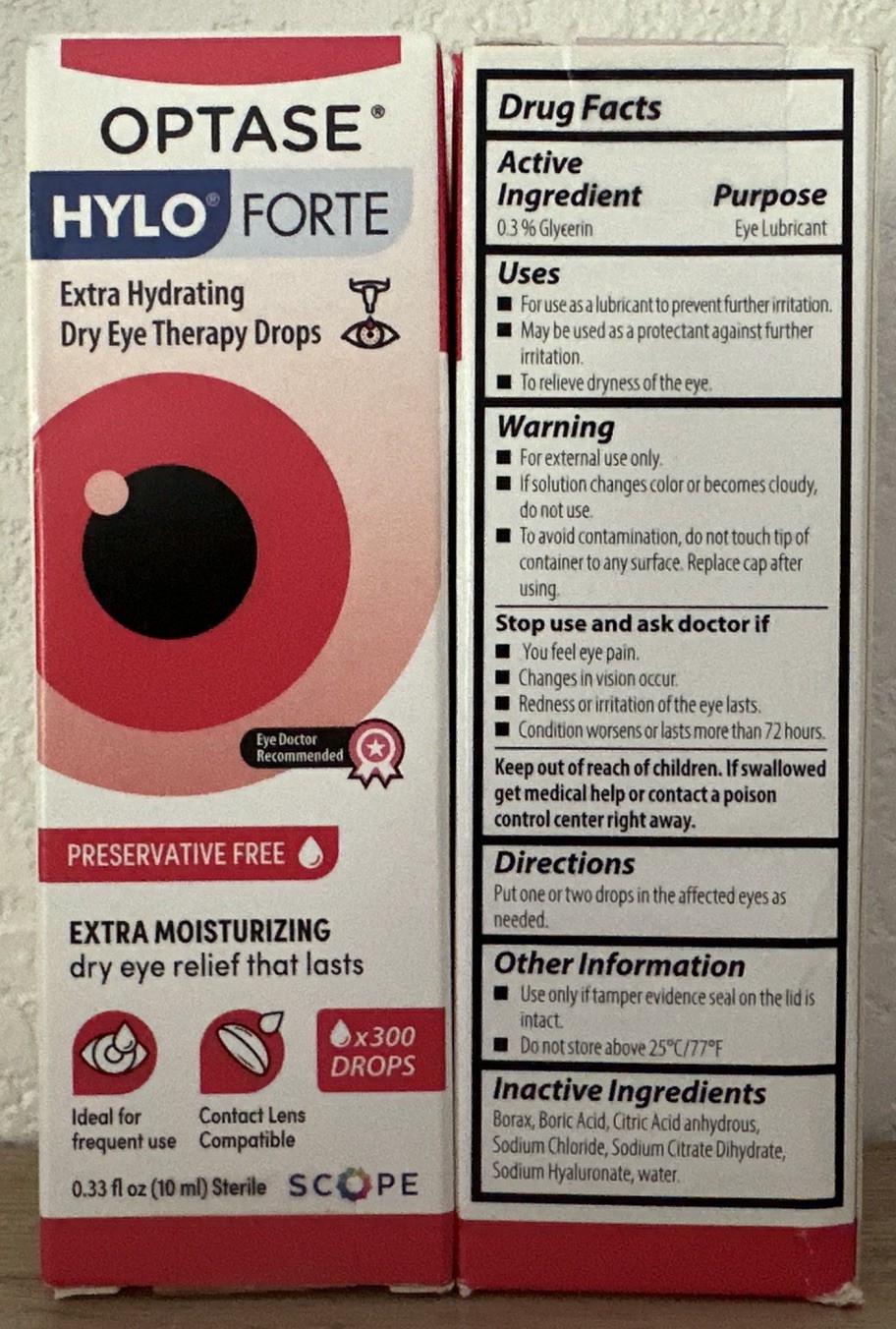 OPTASE Hylo Forte Dry Eye Drops Extra Hydrating 10 ml Pack of 2 – Exp 05/2028