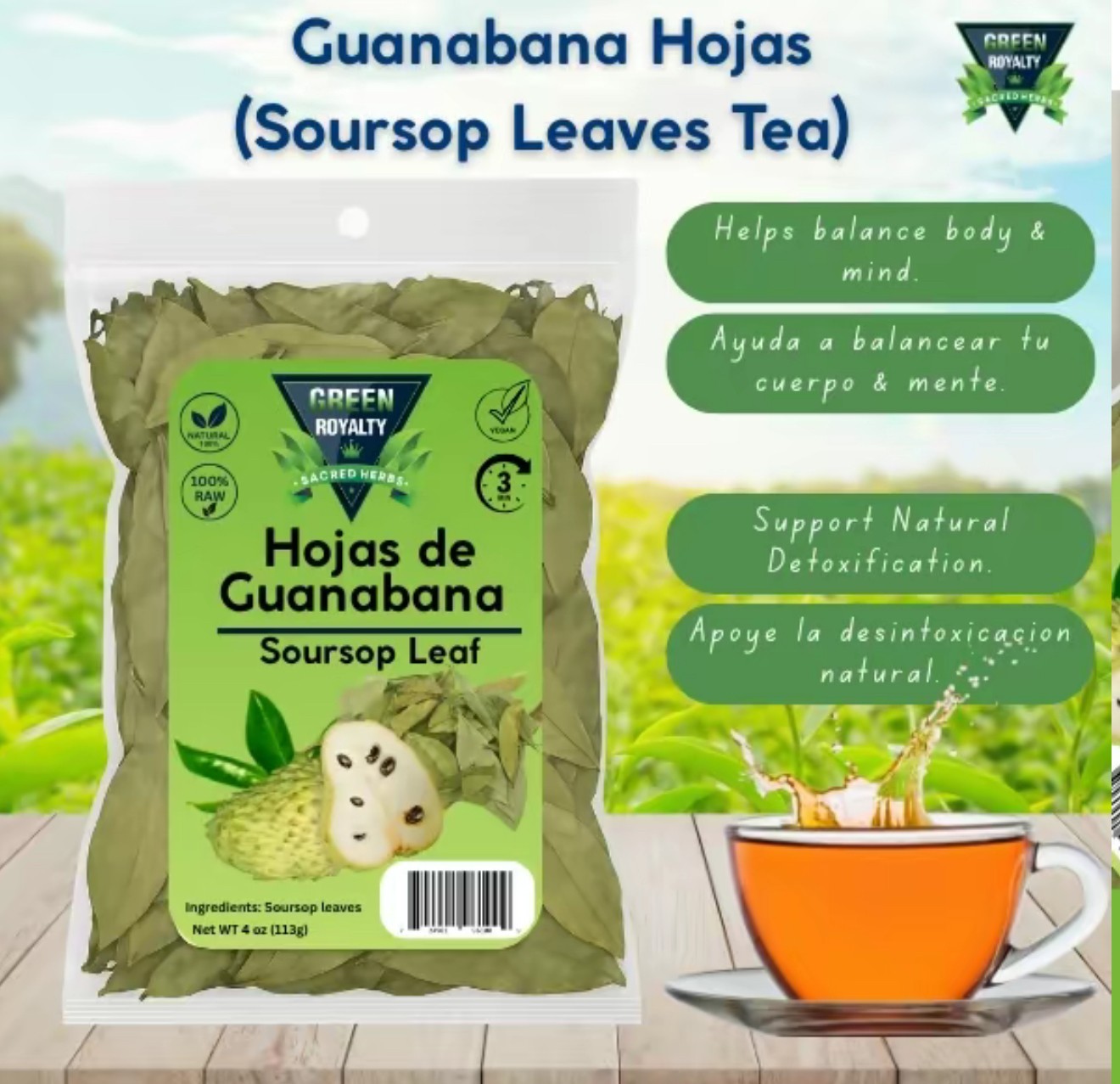 Organic Soursop Leaves Graviola Leaves Hojas de guanabana MADE IN MEXICO 400pcs