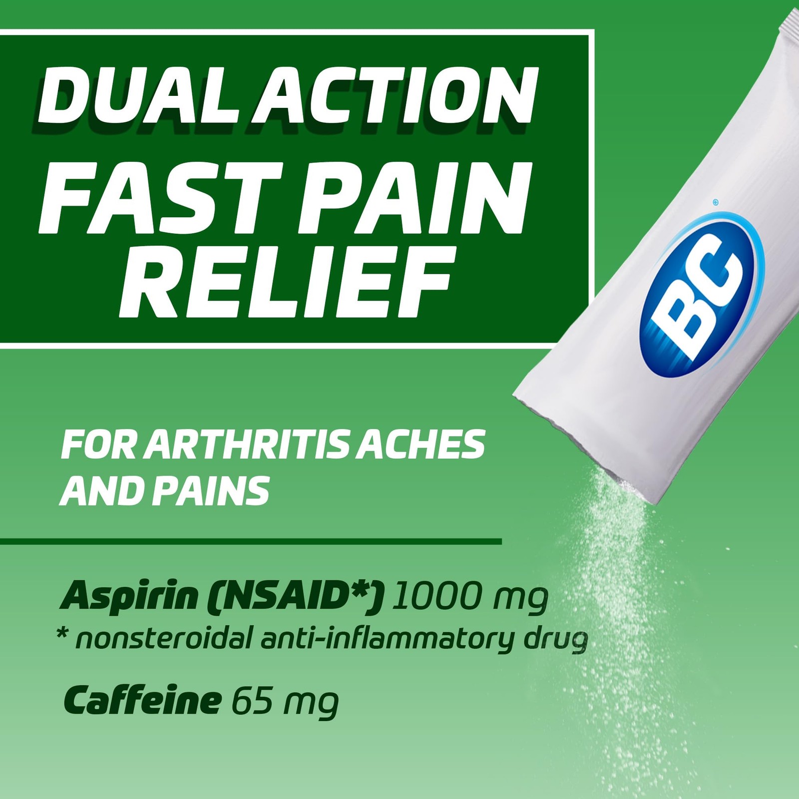 BC Pain Relief Powder, Arthritis Pain, 50 ct 50 Count (Pack of 1), No Color