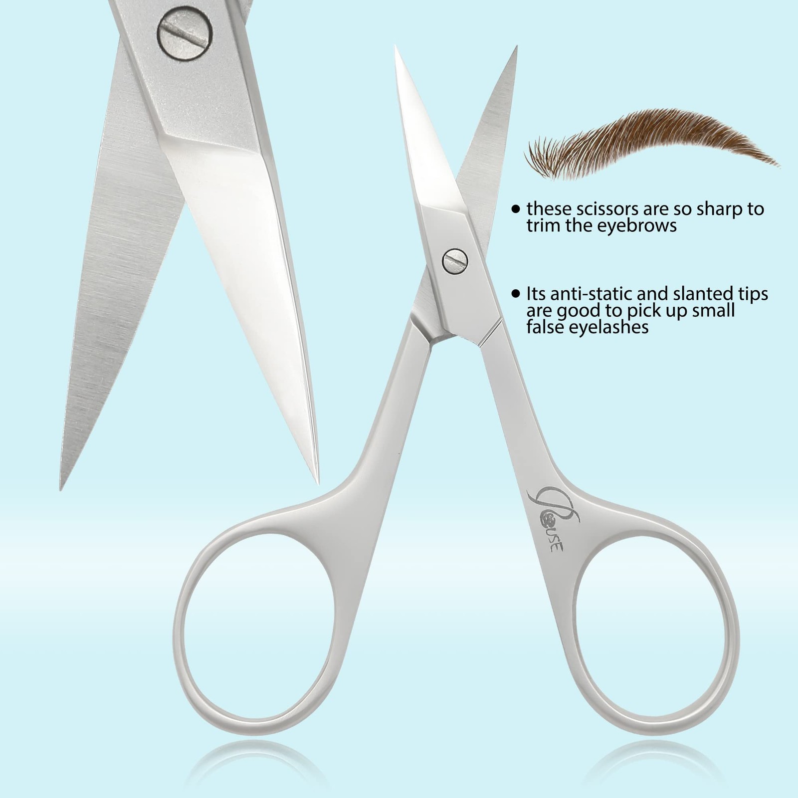 ROUSE Cuticle Scissors Professional Grooming Stainless Steel Silver