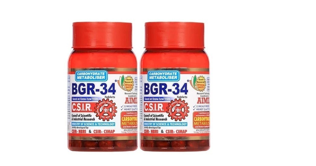 AIMIL BGR-34 Herbal Tablets| 100 Tablets (Pack of 2)