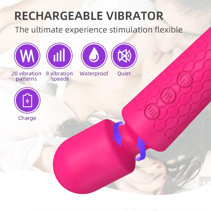 Wand Massager pink 20 speeds full body massager . great pleasure gift.waterproof