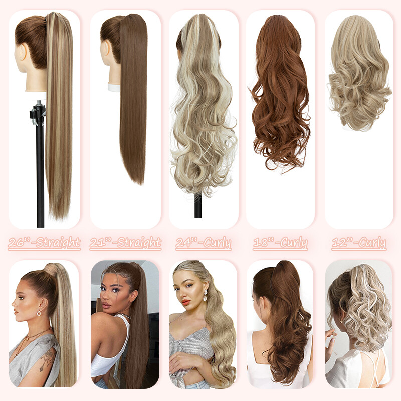 Claw Ponytail Hair Piece Soft Thick Hairpiece Clip In Pony Tail as Human 12″-30″