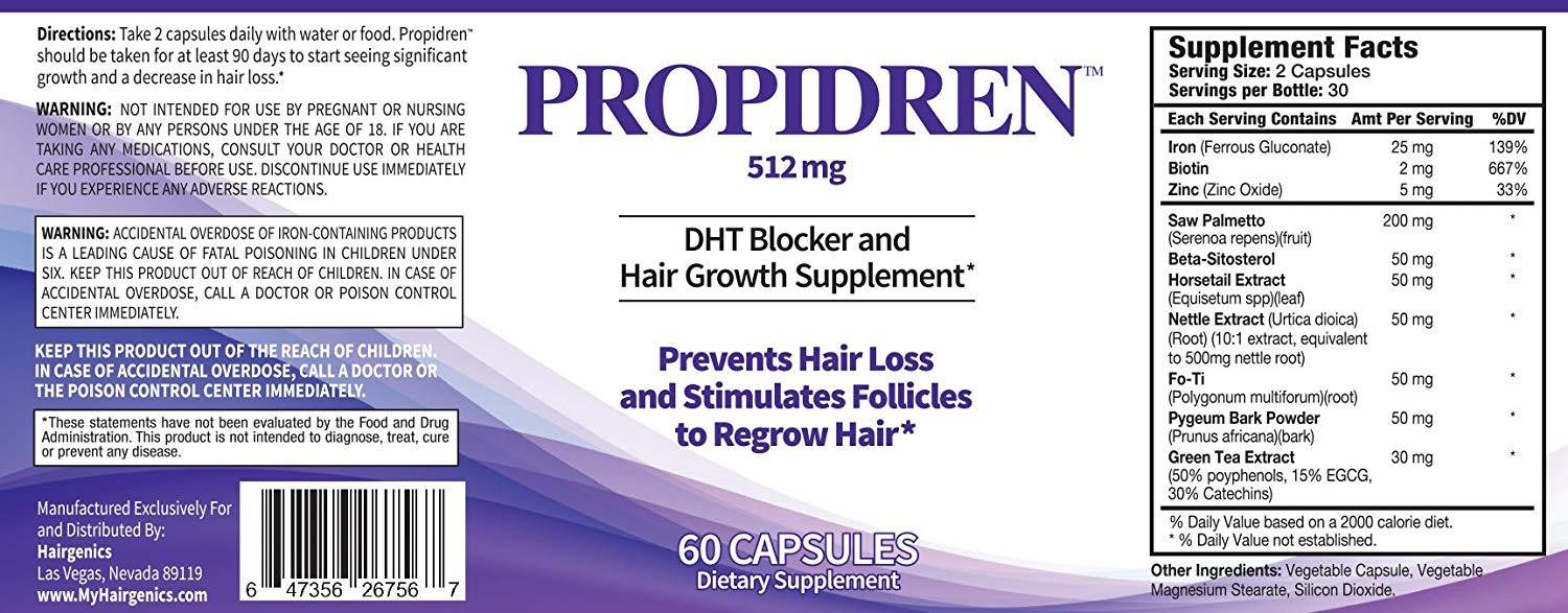 Propidren by HairGenics – DHT Blocker with Saw Palmetto To Prevent Hair Loss