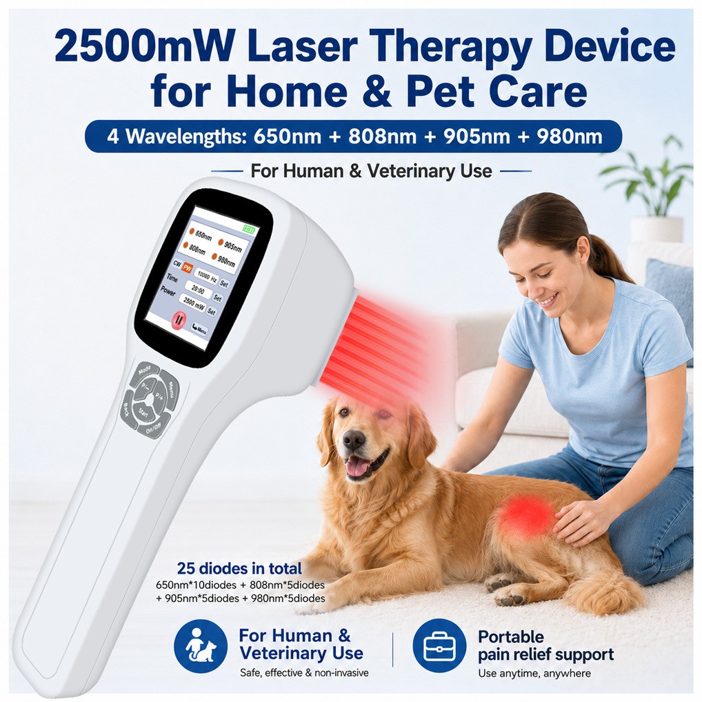 2.5W Red Light Therapy Cold Laser LLLT Device 25Diodes for Arthritis Muscle Pain
