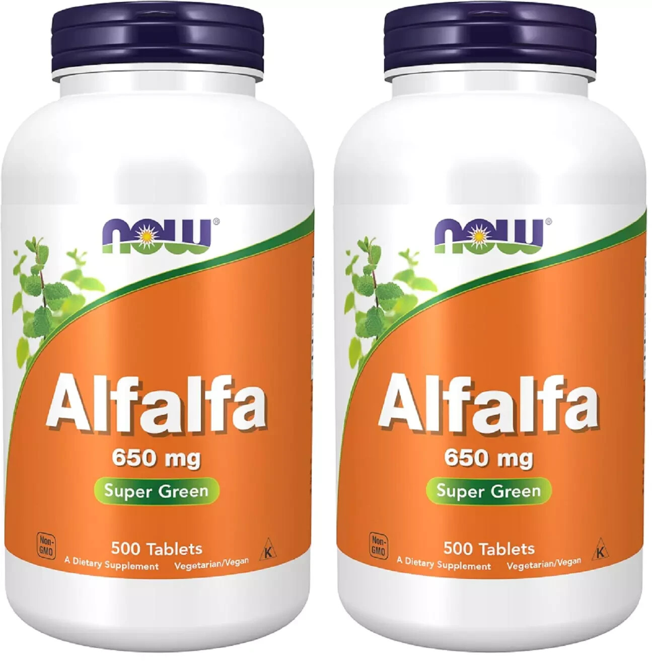 NOW Foods Alfalfa (2 PACKS), 650 mg, 500 Tablets