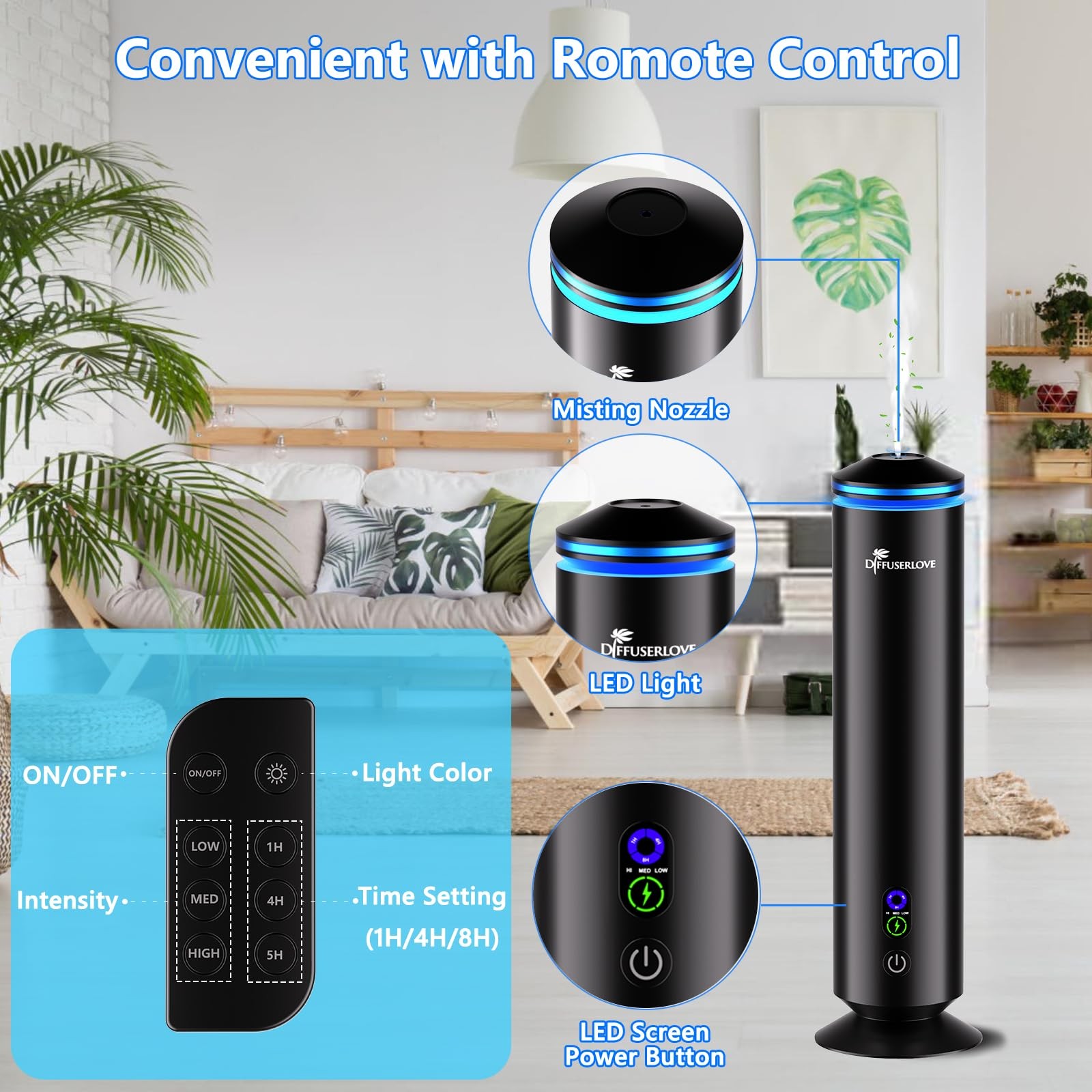 Diffuserlove Full Metal Body Waterless Scent Diffuser 5 Hotel Scent Oils Hotel