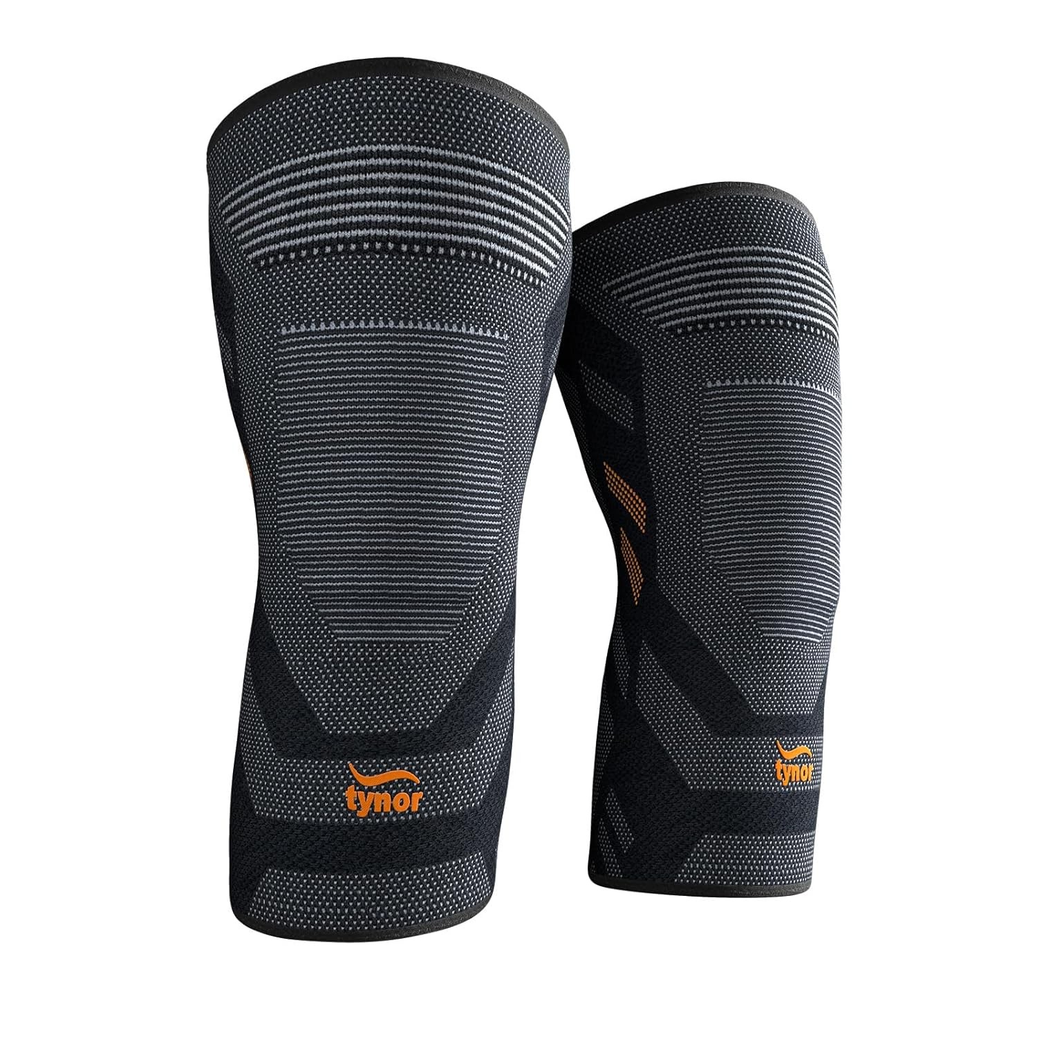 Tynor Knee Cap Air Pro, Black & Orange, Medium, Pack of 2