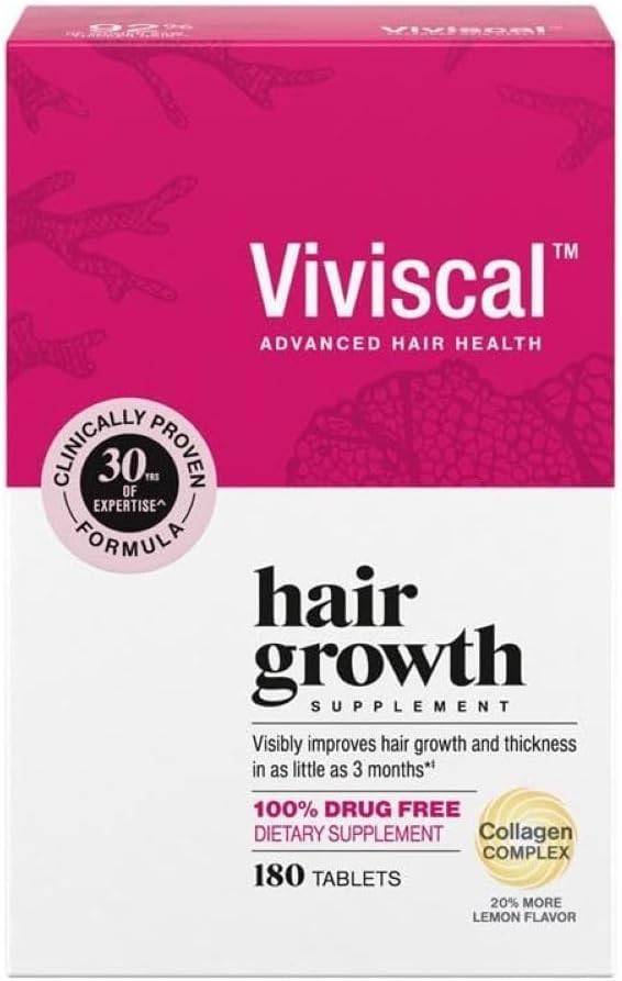 Viviscal Hair Growth Dietary Supplement with Collagen Complex 180 Tablets