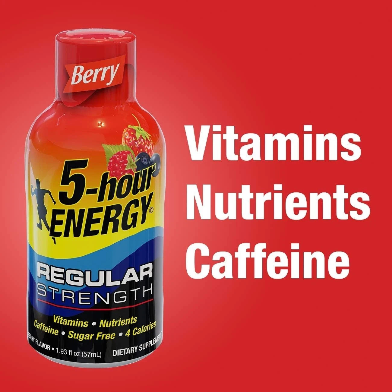5-hour ENERGY Shot, Regular Strength, Berry, 1.93 Ounce, 12 Count, Exp: 12/27