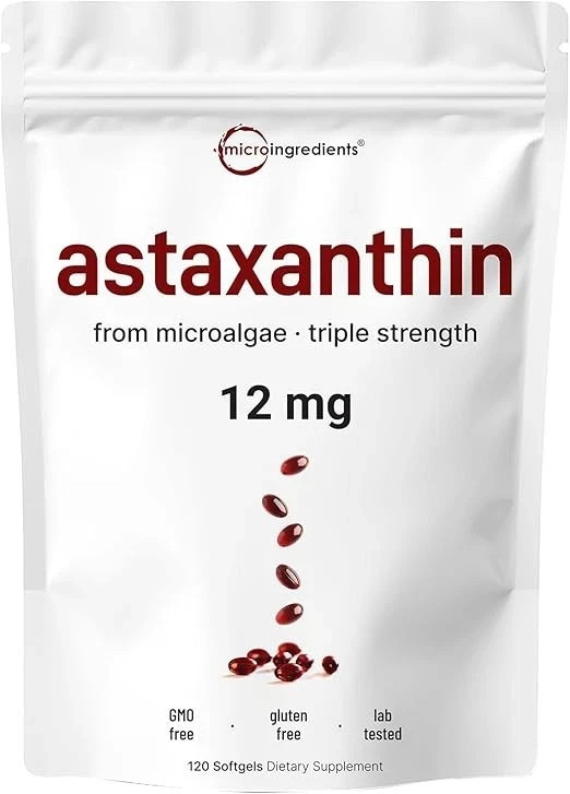 1-3 PACK Astaxanthin 120 Softgels 12mg – Supports Eye Health and Joint Health
