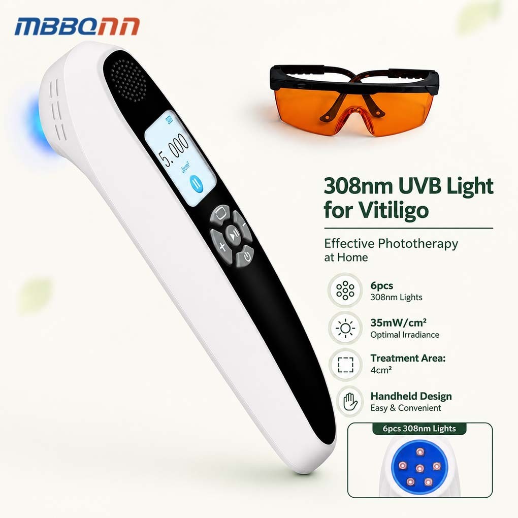 308nm Narrowband UVB Phototherapy Lamp 6 Diodes 35mW/cm² Home Skin Care Device