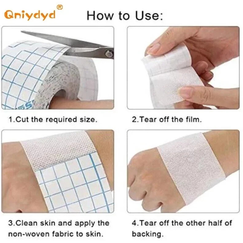 1pcs 10m/394in Non-Woven Adhesive Medical Roll Tape Plaster Patch Bandage