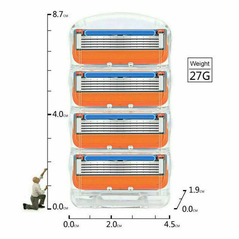 16PC Shaving Razor Blades Refills Compatible for GiIIette Fusion 5 Proglide