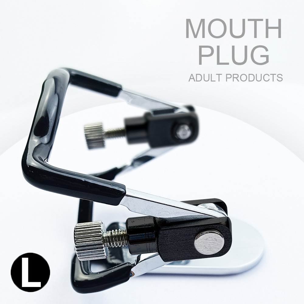 BDSM Stainless Steel Adjustable Mouth Plug Restraint Blowjob Gag Mouth Bondage