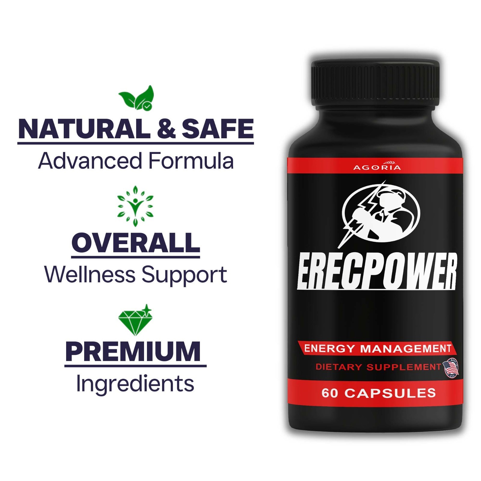 Erecpower Energy Management Multi-Vitamin Health Supplement (120 Capsule) 2-Pack