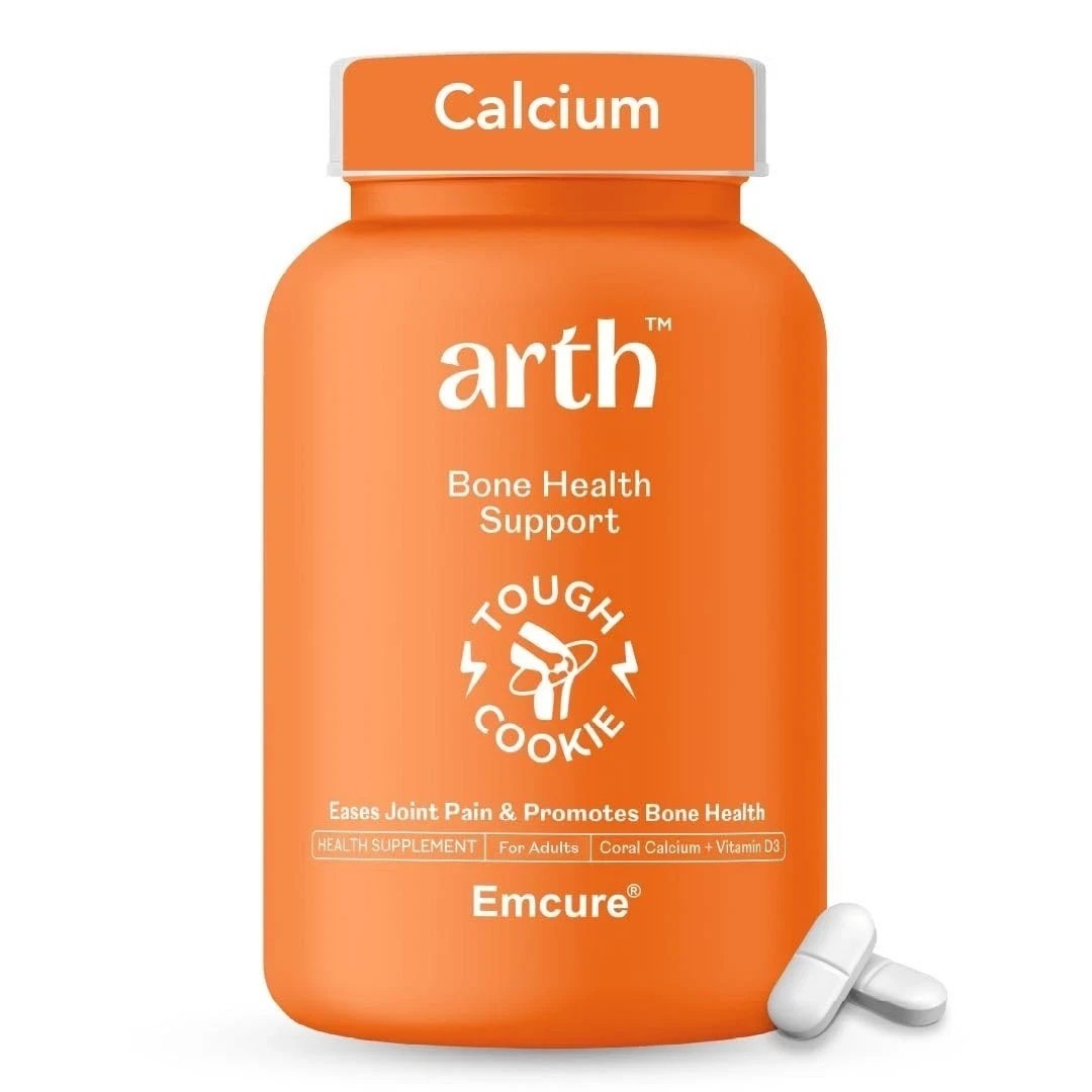 Emcure Arth Calcium & Vitamin D3 Supports Strong Bones, Muscles & Joints 60N Veg