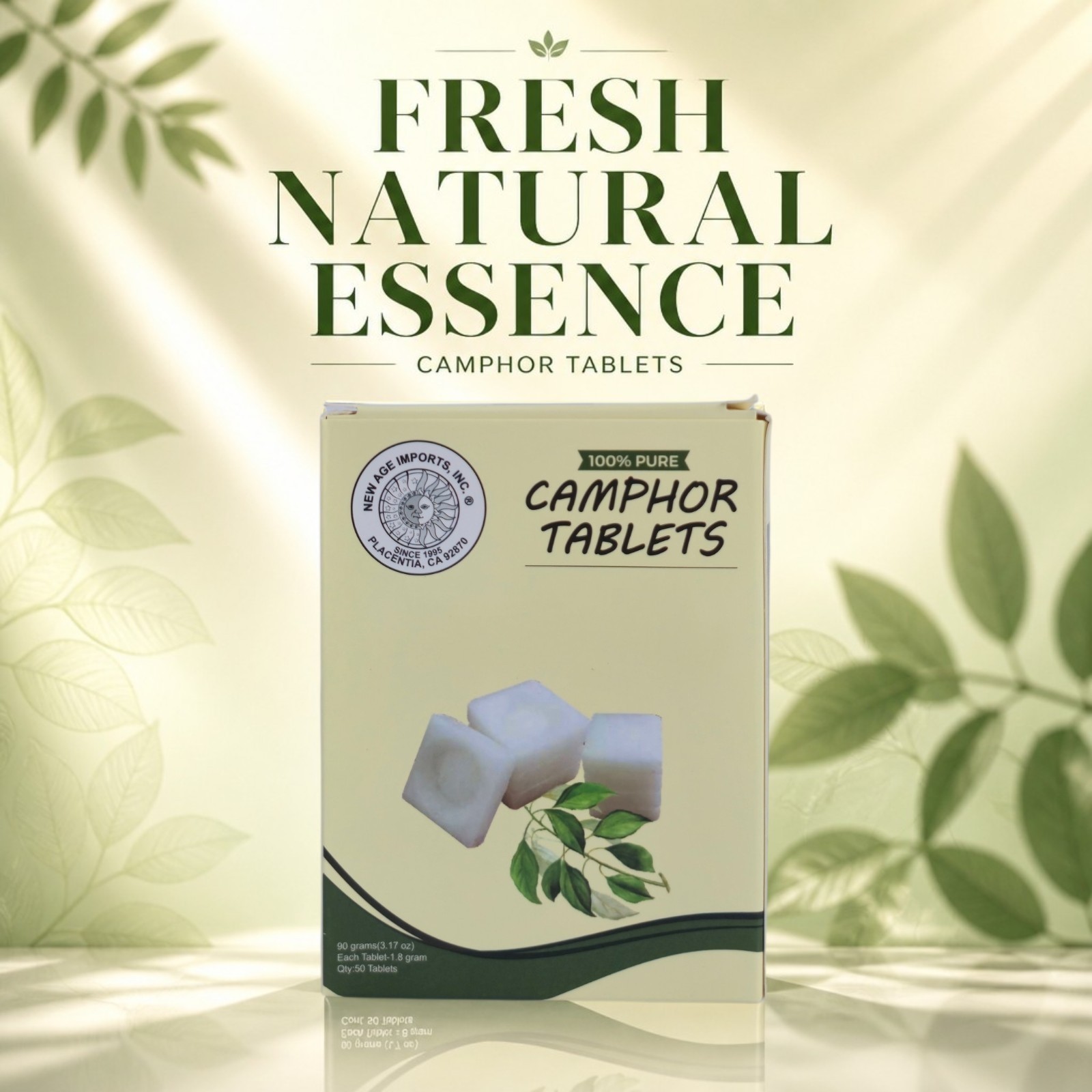 Camphor Blocks Pure Natural Tablets for Aromatherapy & Puja Ceremony 90 g/ 50tab