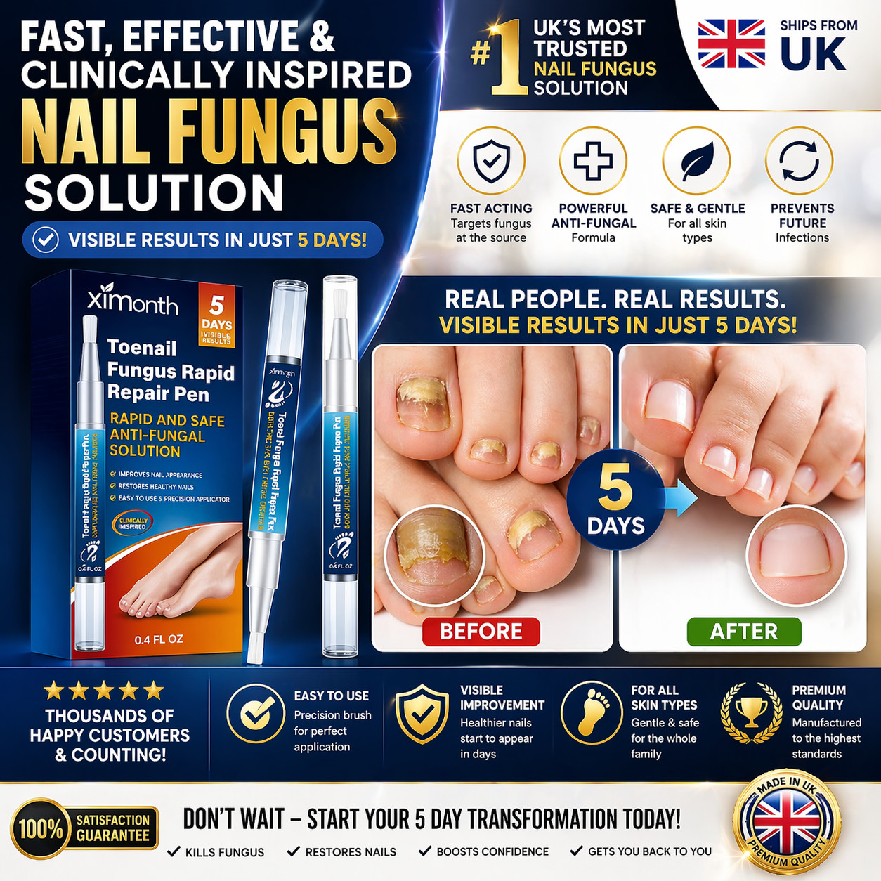 Nail Care Pen, 4/8/12Pcs Fungal Nail Pen, Nail Fungus Treatment For Toenail USA